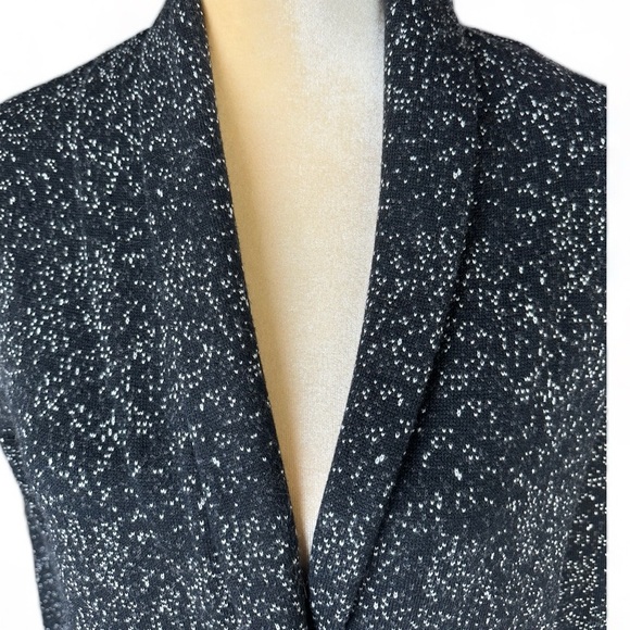 NWT J. Jill Long Black Duster Sweater Cardigan Coat Front Pockets Single Button - Picture 7 of 9